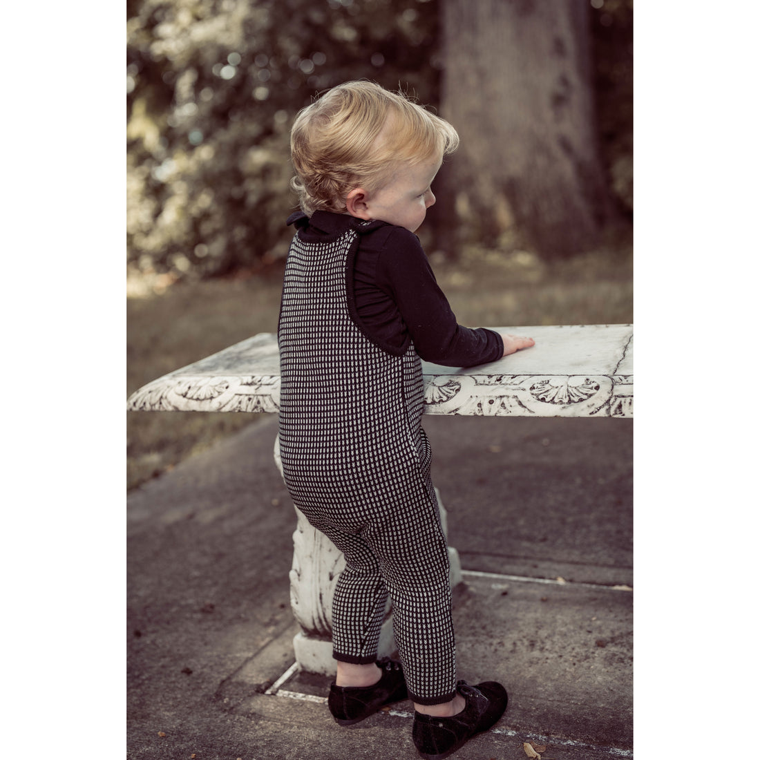 Coco Blanc Black/White Long Knit Romper