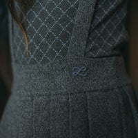 L by Ladida Charcoal Marl Knit Straps Pleated Skirt