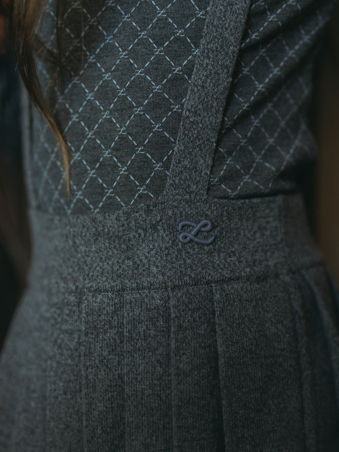 L by Ladida Grey Logo Print Turtleneck