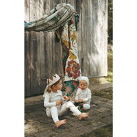 Ladida Layette Rose Demask Romper + Bonnet