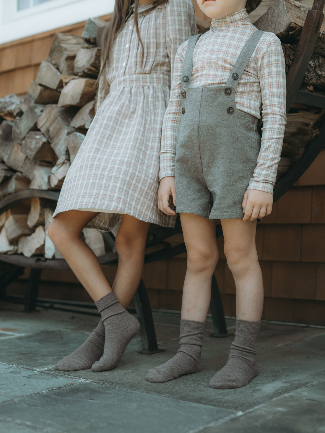 L by Ladida Taupe Wool Short Overalls