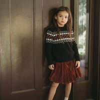 L by Ladida Brick Velvet Puff Skirt