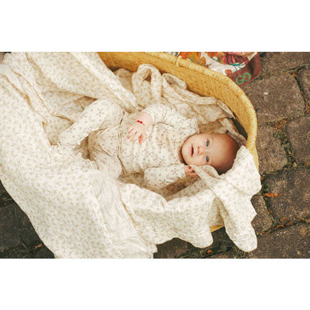 Ladida Layette Sketched Floral Romper + Hat