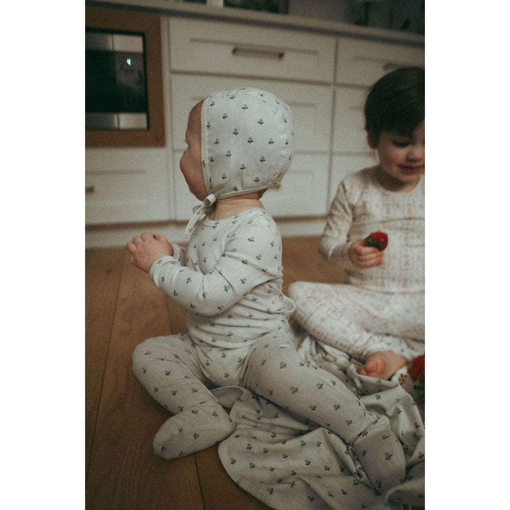 Ladida Layette Vintage Blue Romper + Bonnet + Blanket