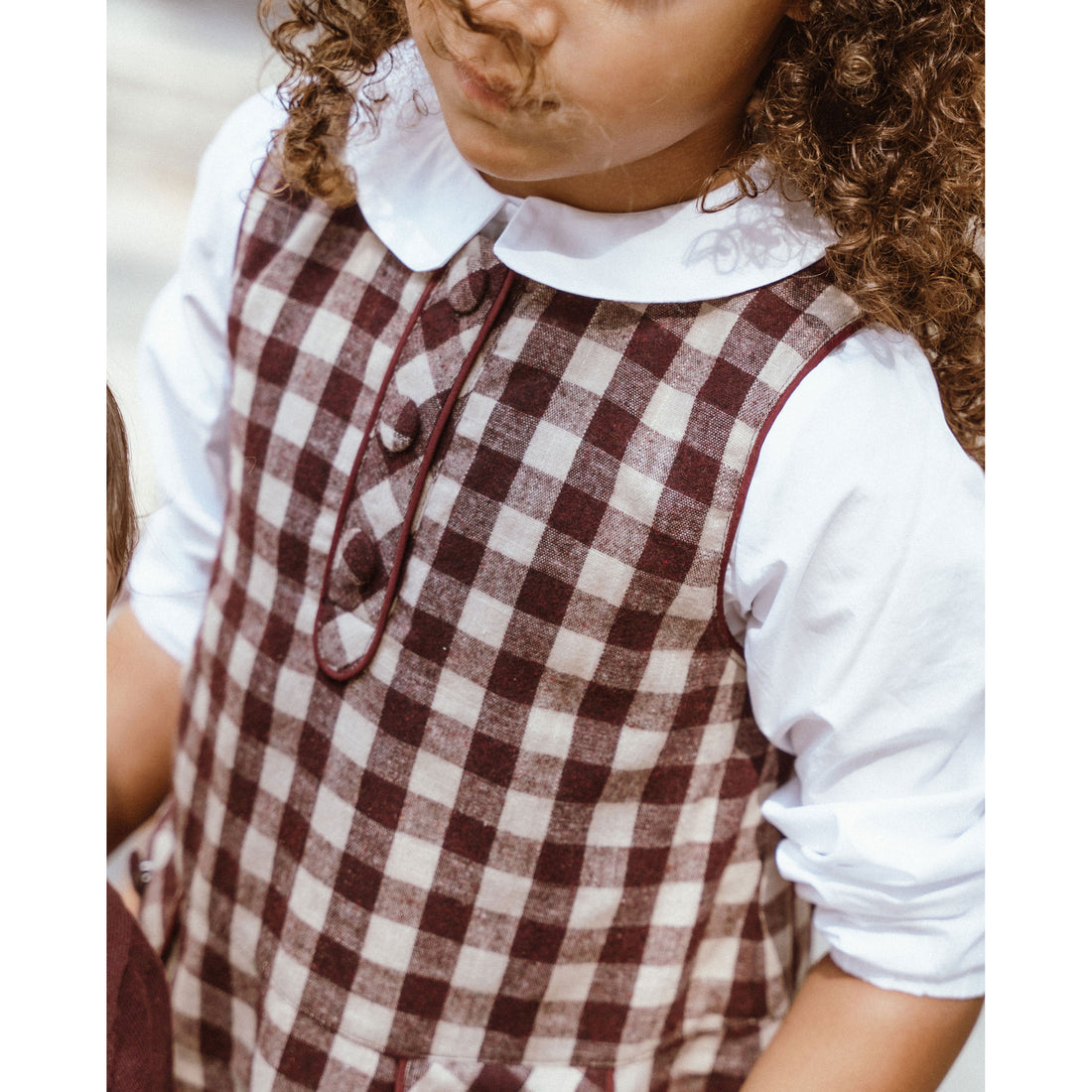 Coco Blanc Burgundy Gingham Jumper
