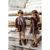 Coco Blanc Burgundy Plaid Dress