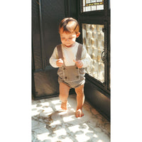 Coco Blanc Plaid Short Overalls