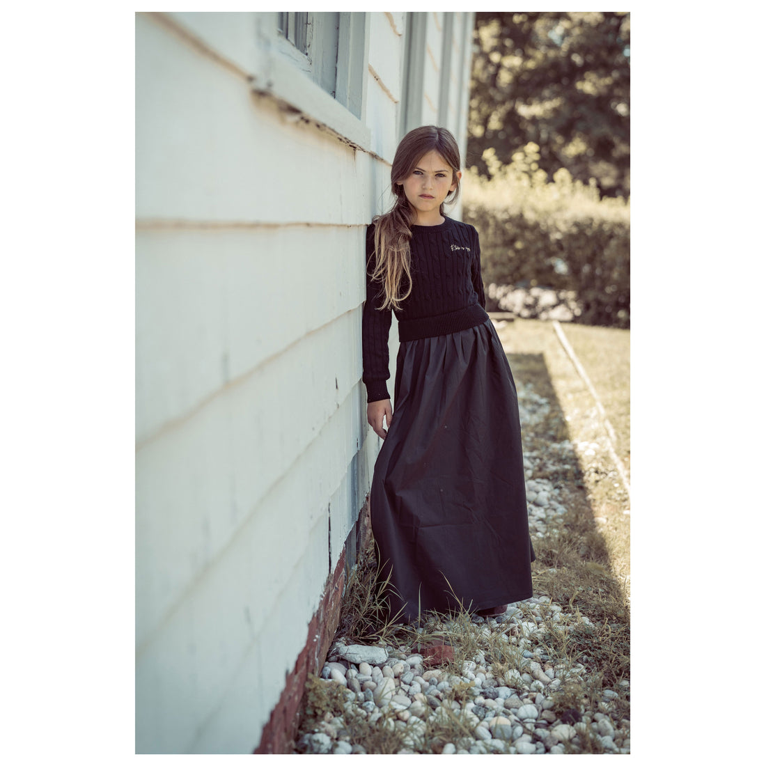 Coco Blanc Black Cabled Robe