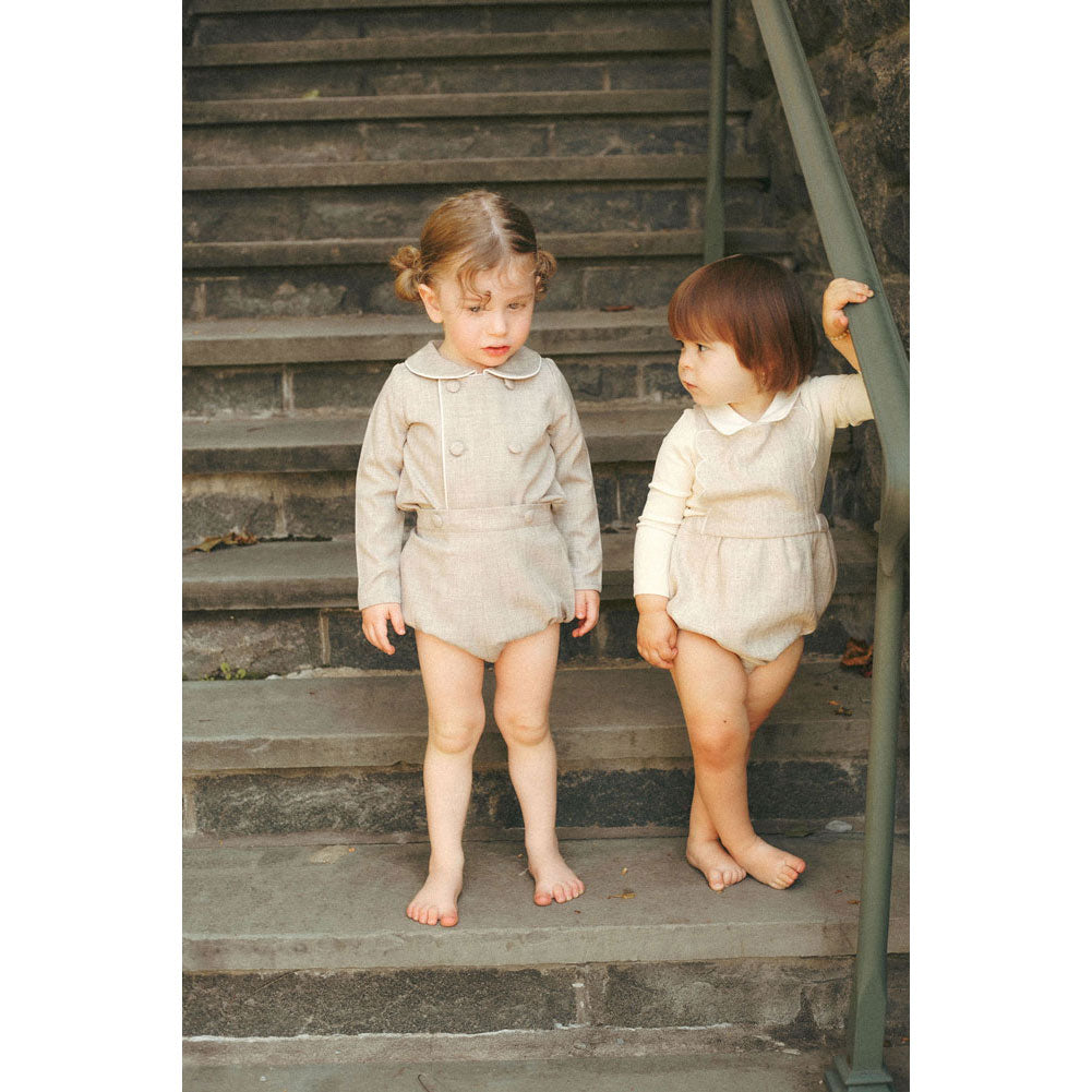 Coco Blanc Oat Wool Peter Pan Bloomer Set