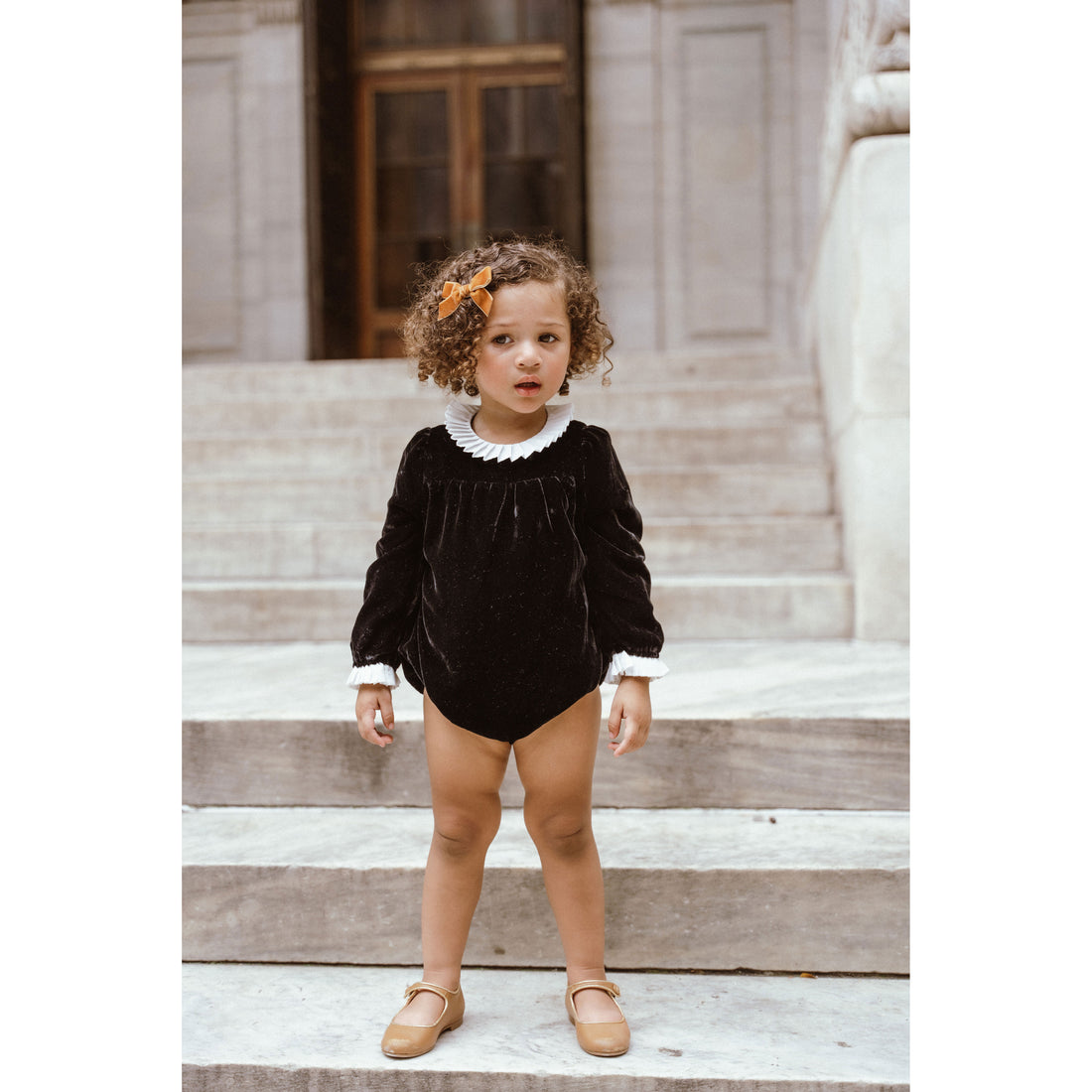 Coco Blanc Black Velvet Romper