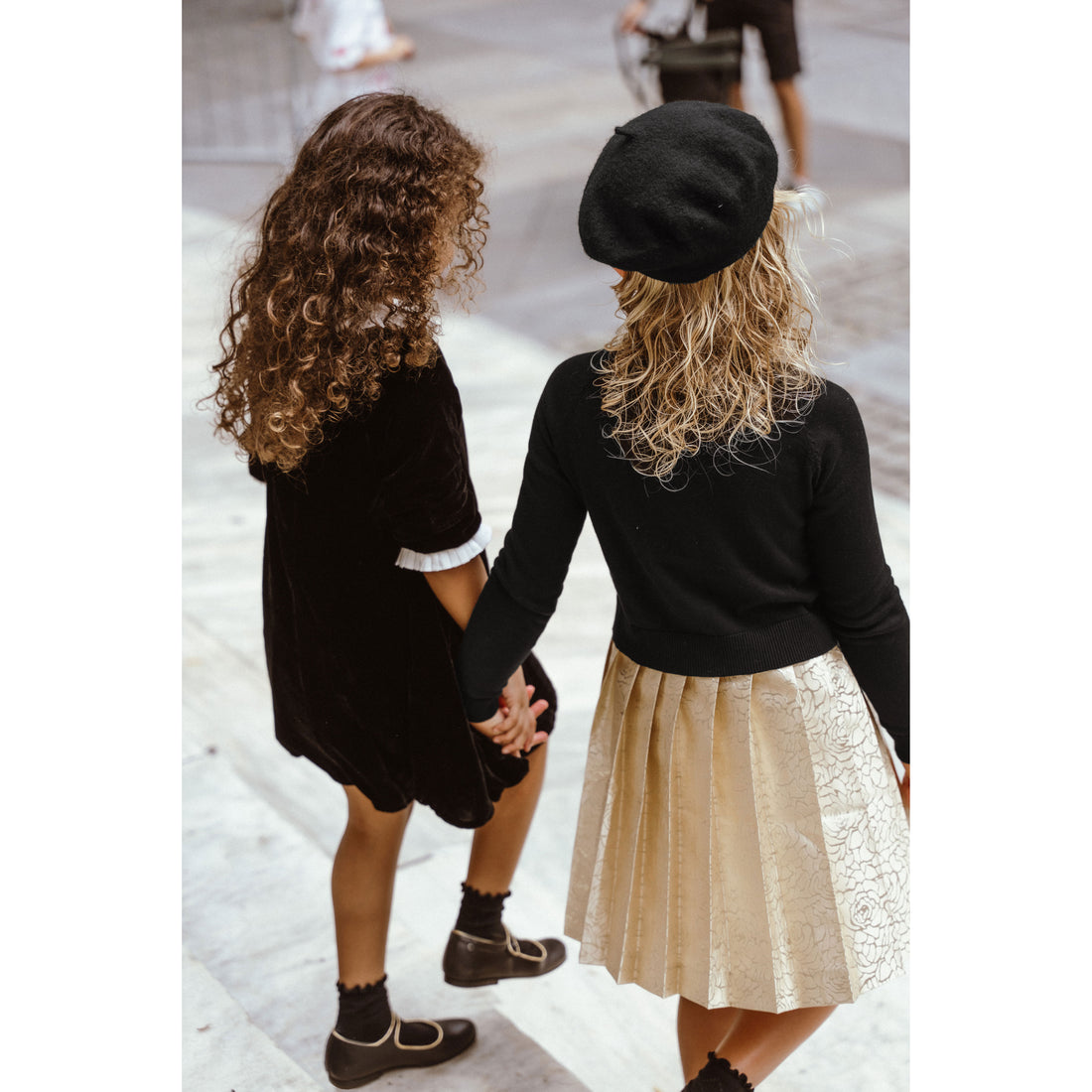 Coco Blanc Gold Pleated Skirt