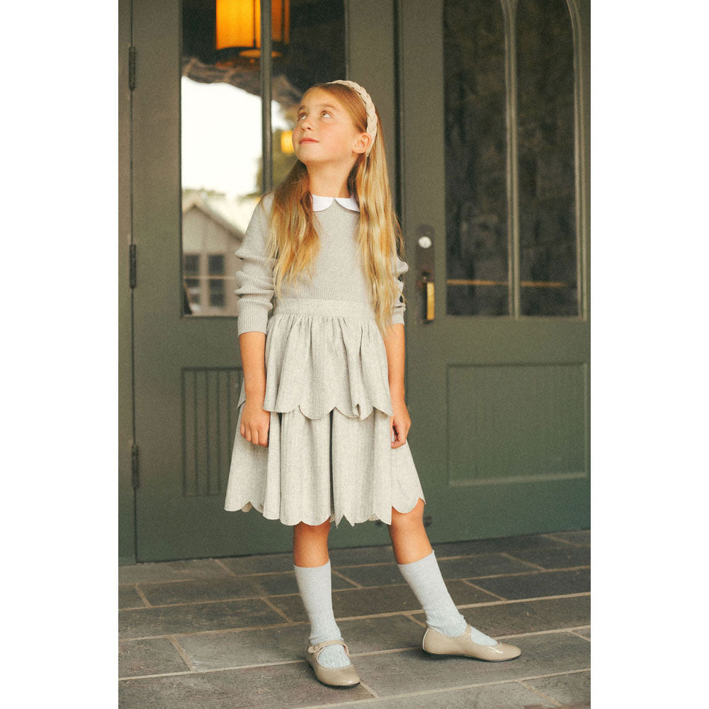 Coco Blanc Light Grey Scalloped Skirt