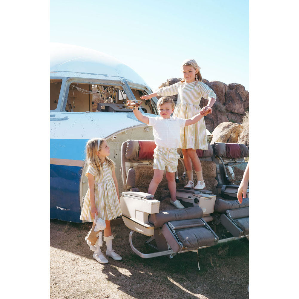 Coco Blanc White Peter Pan Linear Shirt