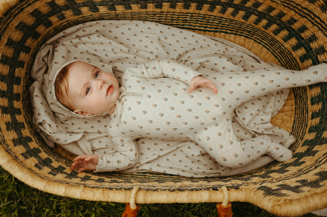 Ladida Layette Pink Grid Footies