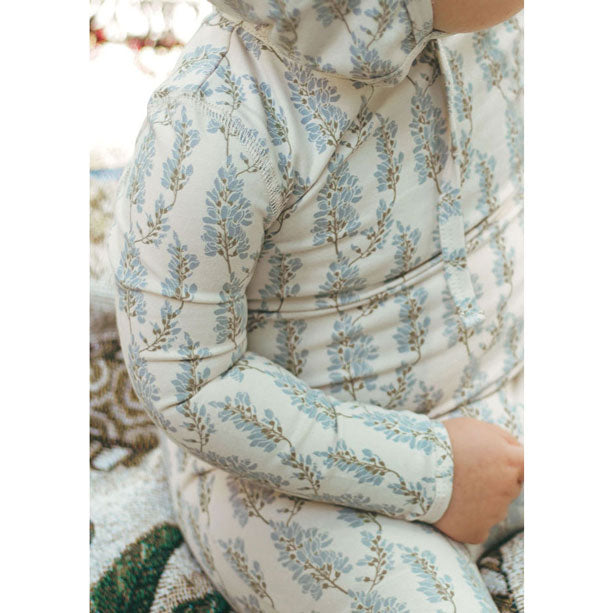 Ladida Layette Blue Wisteria Romper + Bonnet