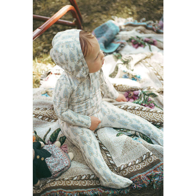 Ladida Layette Blue Wisteria Romper + Bonnet + Blanket