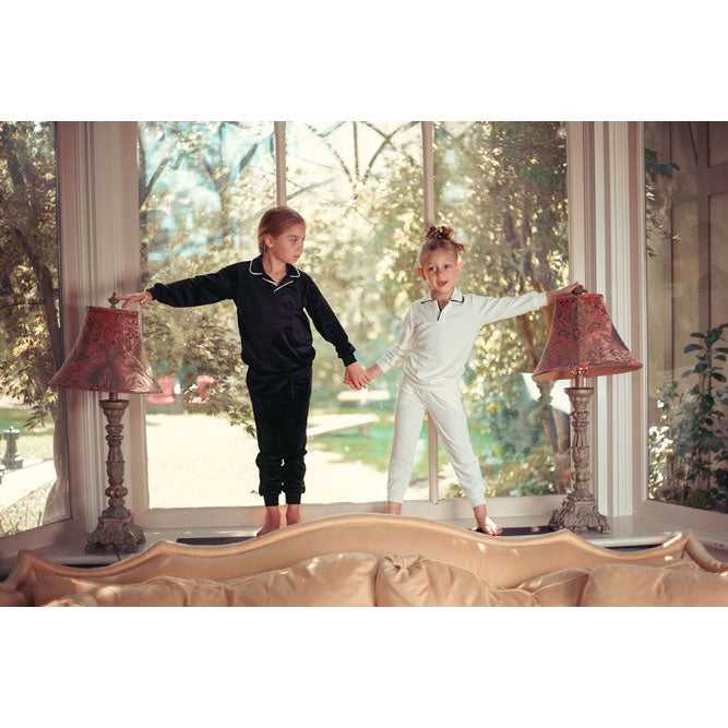 Coco Blanc Cream With Black Velour Pajama