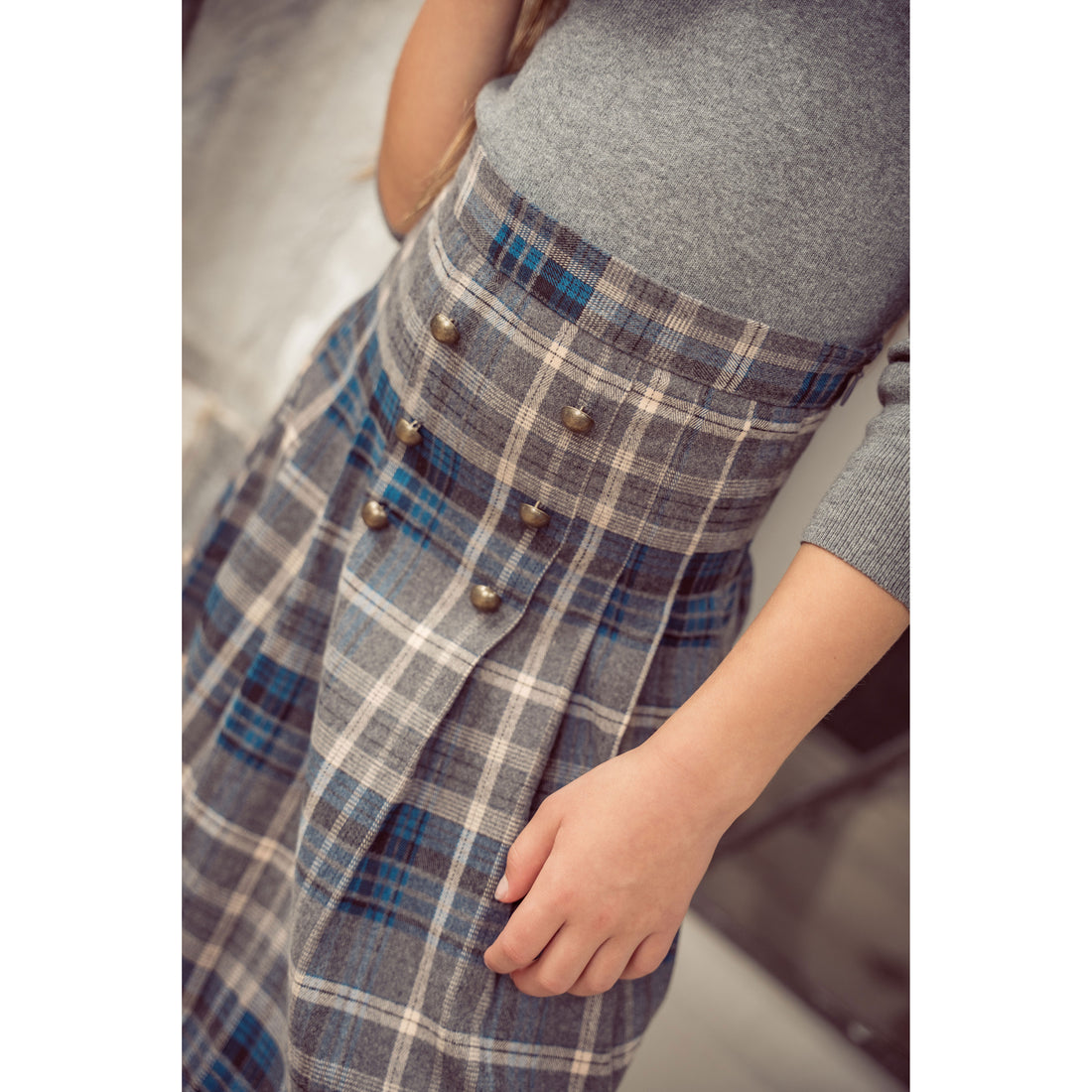 Coco Blanc Plaid Pleated Plaid Skirt – Ladida