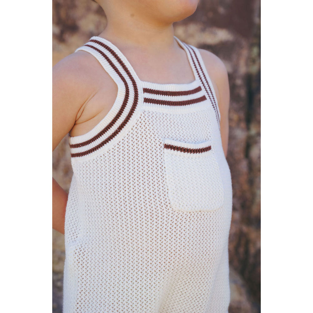 Coco Blanc Cream Crochet Romper