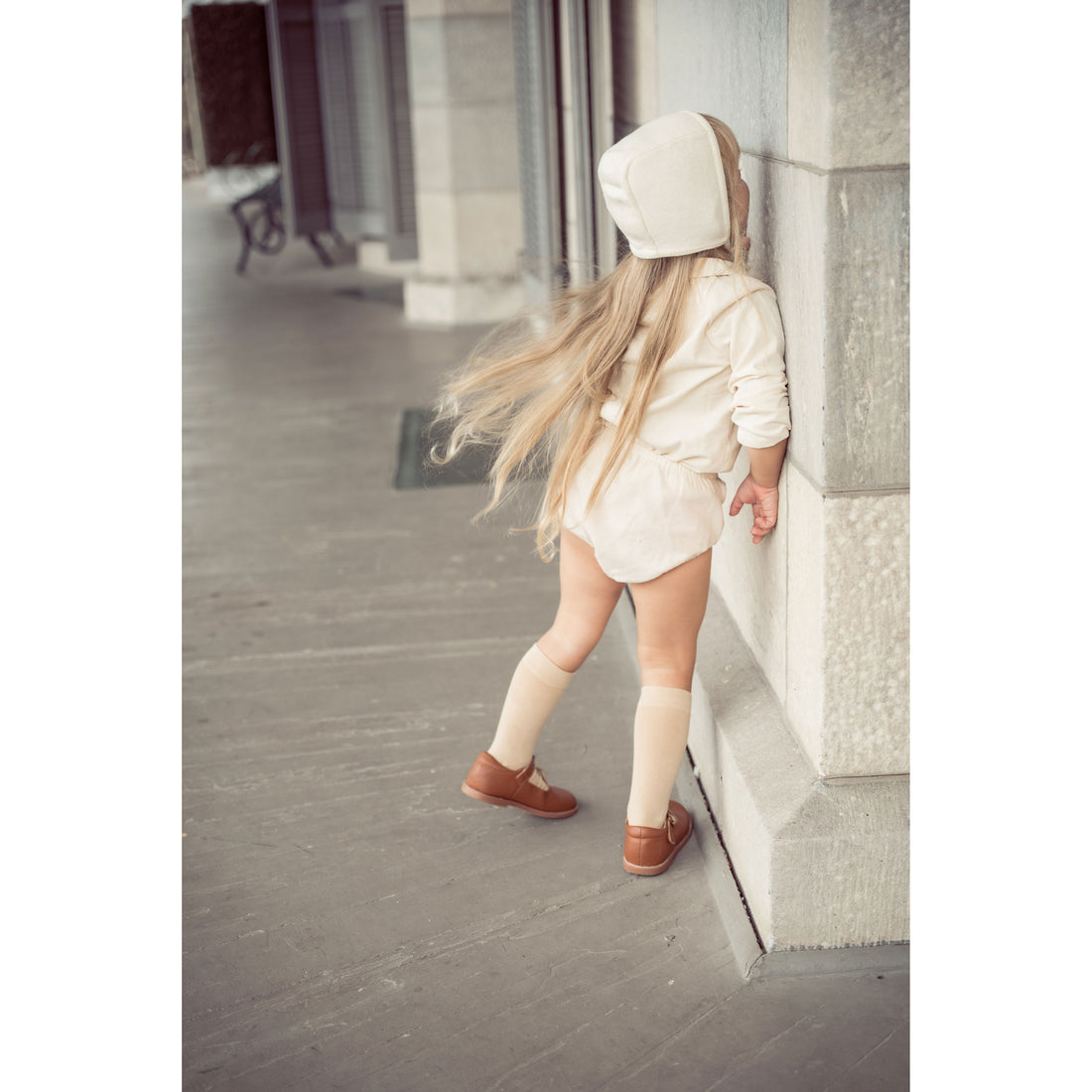 Coco Blanc Cream Square Neck Bloomer Set