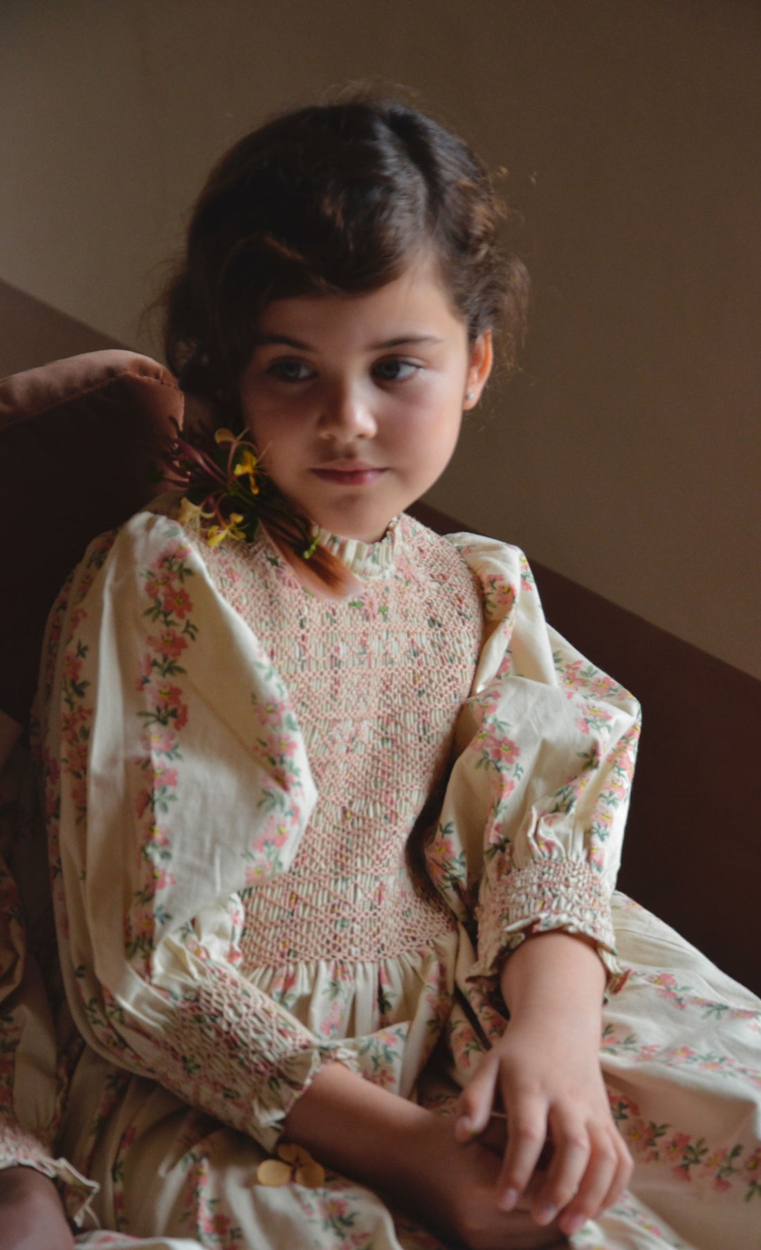 Bonjour Flower Print Handsmock Dress