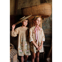 Bonjour Solid Straw Cotton Slub Dress