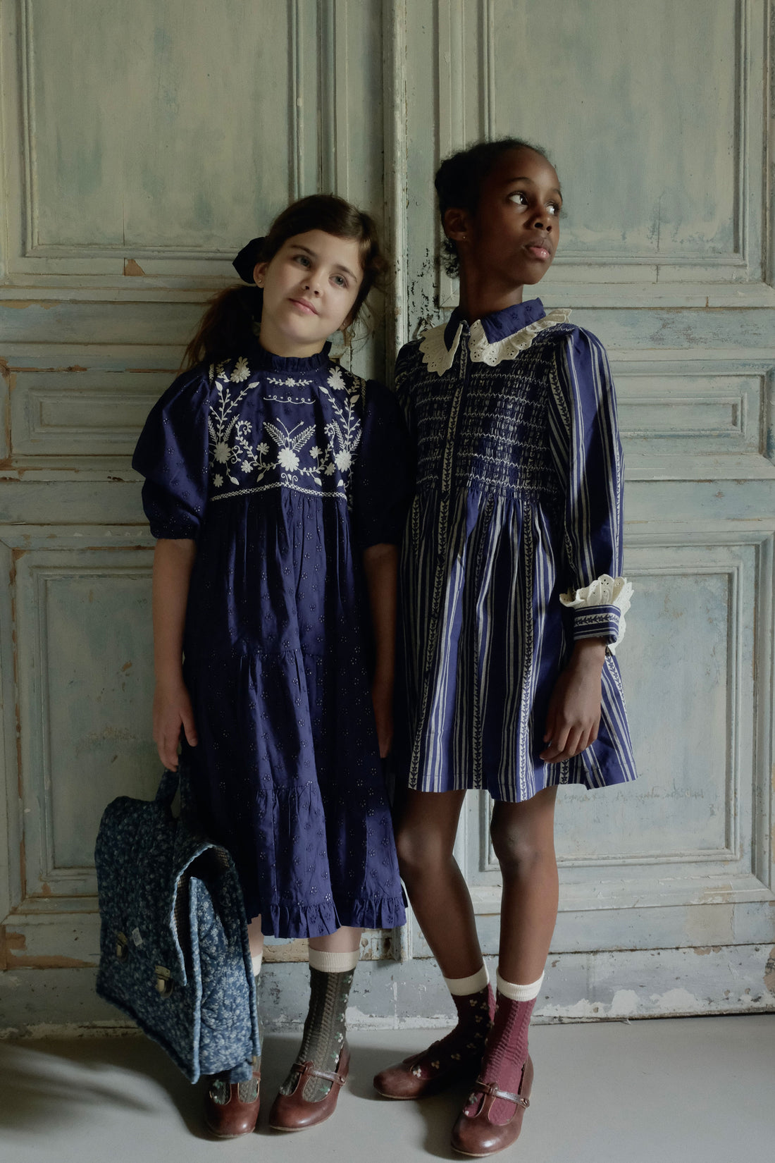 Bonjour Navy Broderie Anglaise Margot Dress