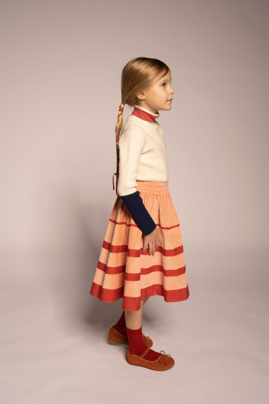 Tia Cibani Opal Mix Patchwork Ribbed Turtleneck