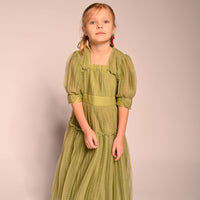 Tia Cibani Sage Cornucopia Tiered Tulle Maxi