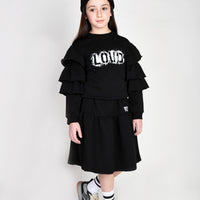 Loud Black Warm Ruffled Sweatshirt