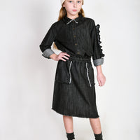 Loud Black Relax Raw Edge Skirt
