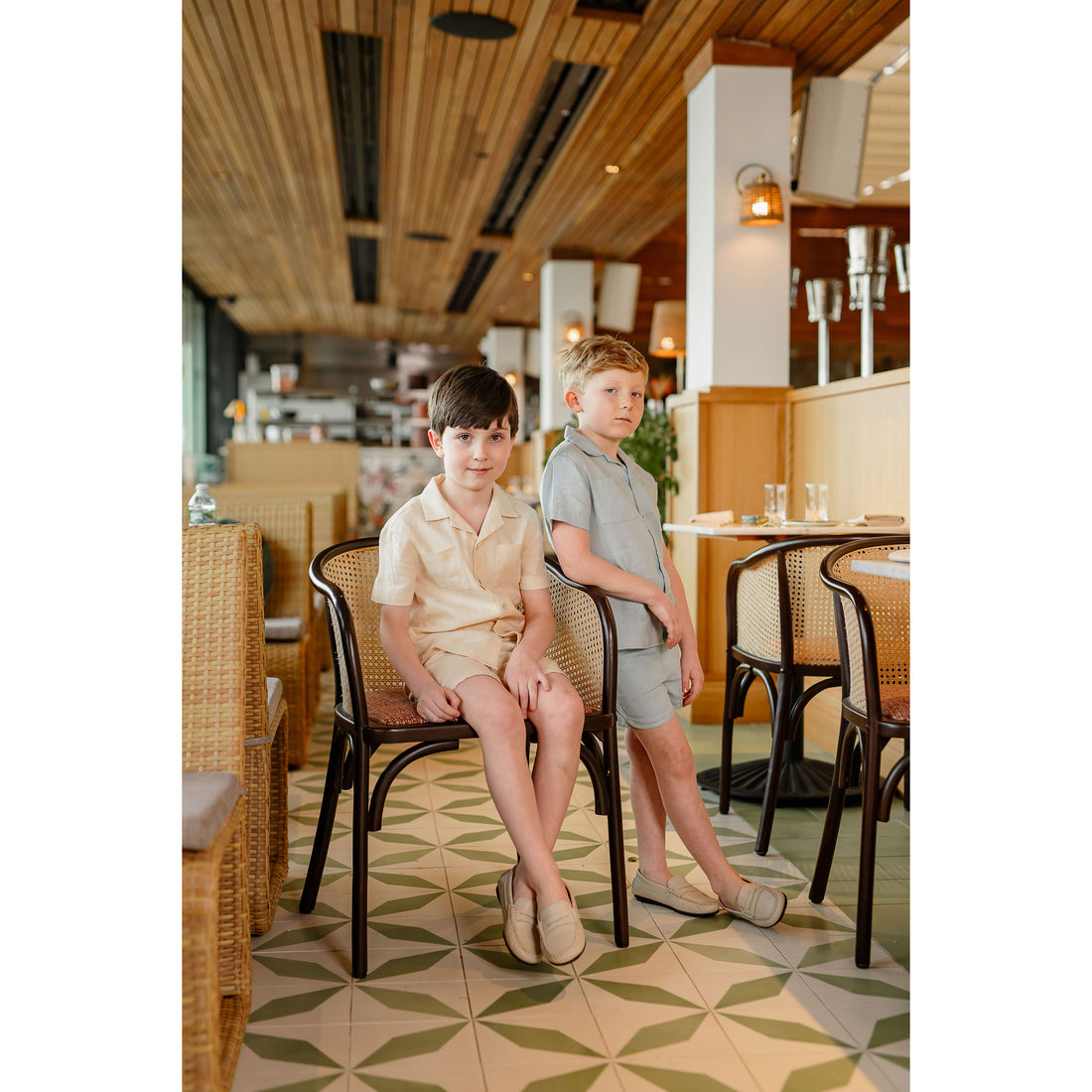 Coco Blanc Pale Blue Linen Shorts