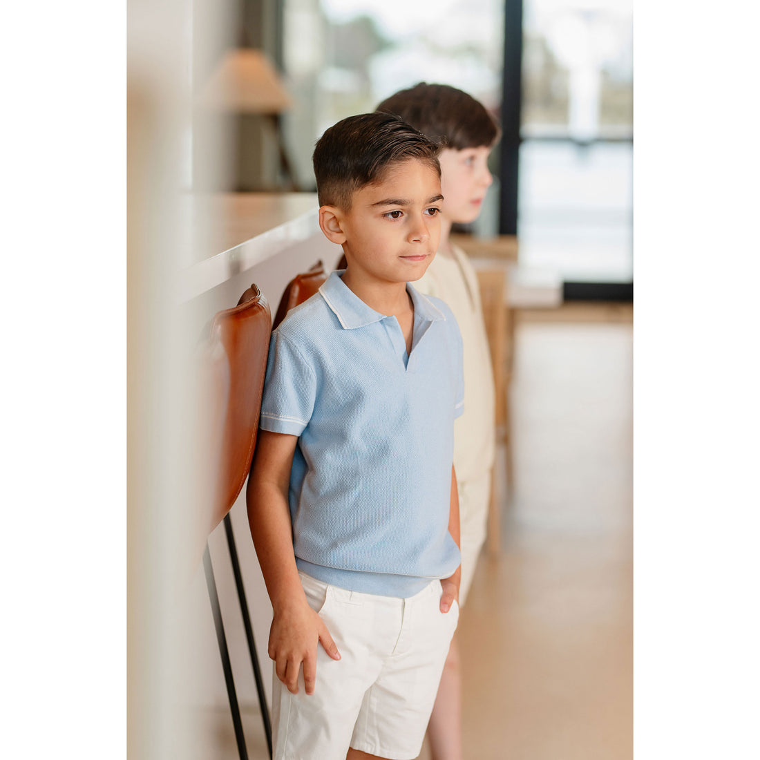 Coco Blanc Pale Blue Stitched Polo