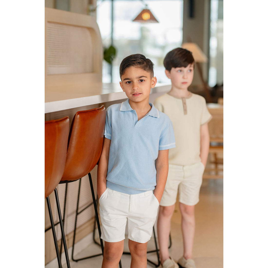 Coco Blanc Pale Blue Stitched Polo