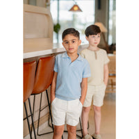 Coco Blanc Pale Blue Stitched Polo