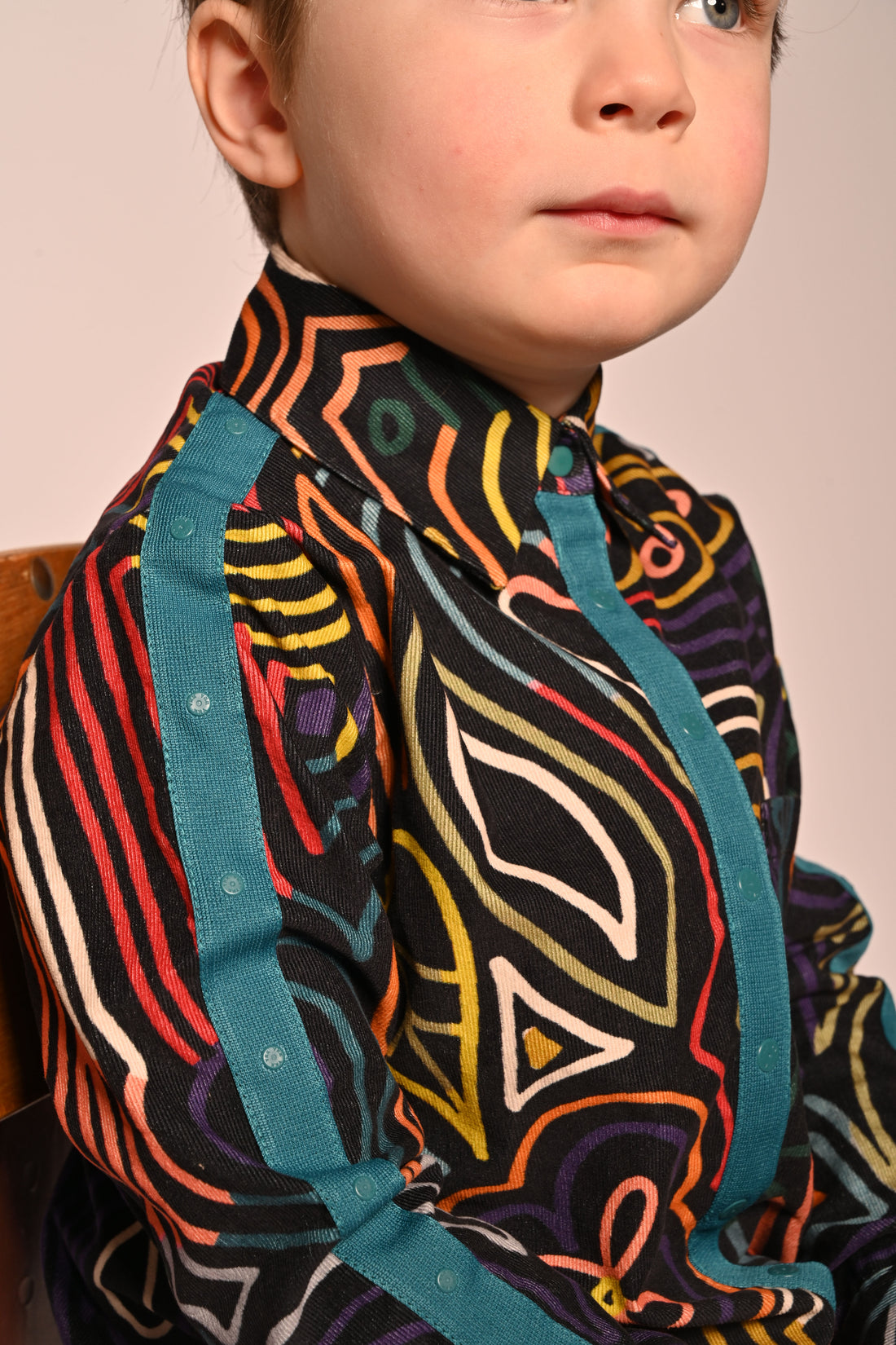 Tia Cibani Rainbow Amadi Multi Snap Shirt
