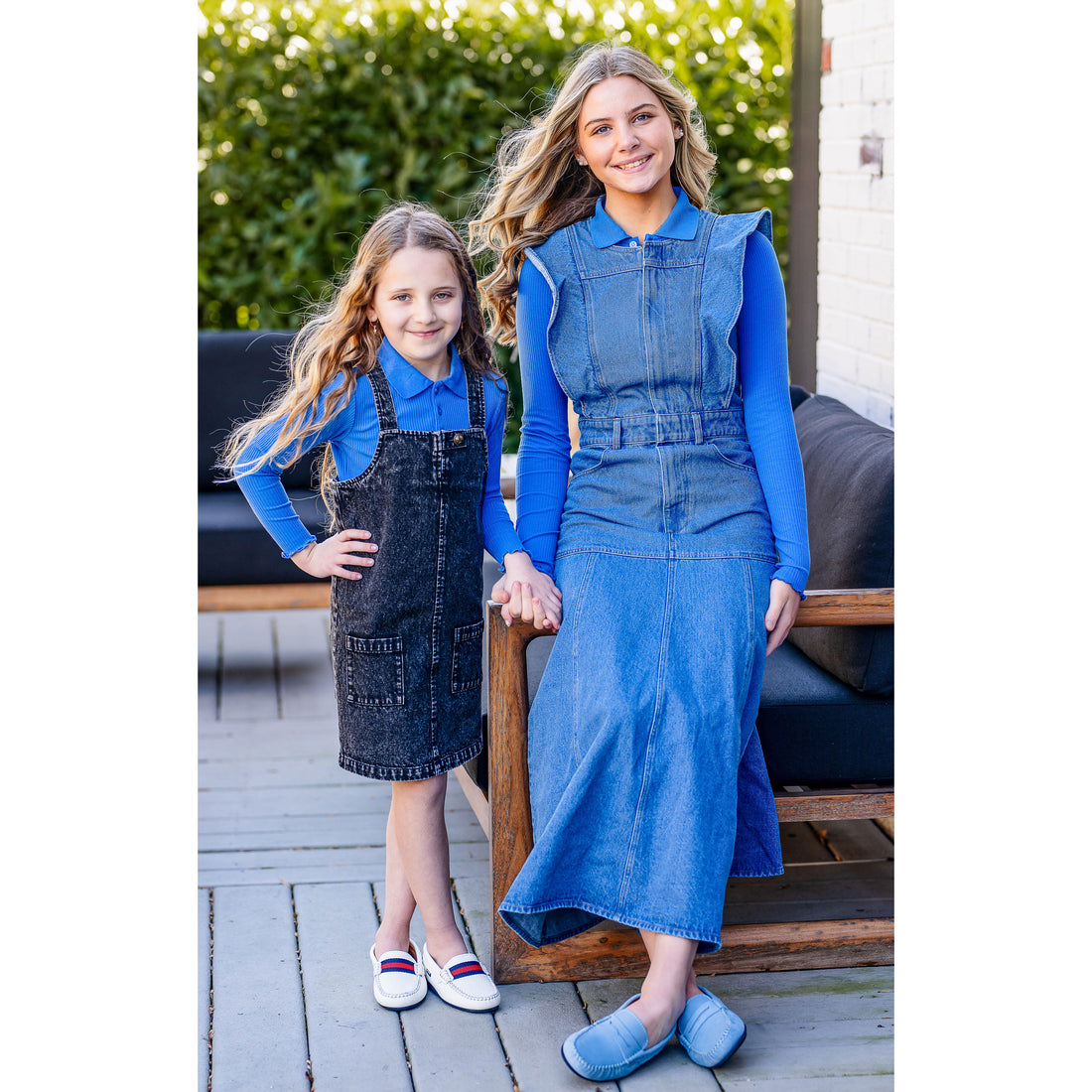 Coco Blanc Blue Denim Maxi Zipper Jumper
