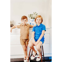 Coco Blanc Camel Ribbed Polo
