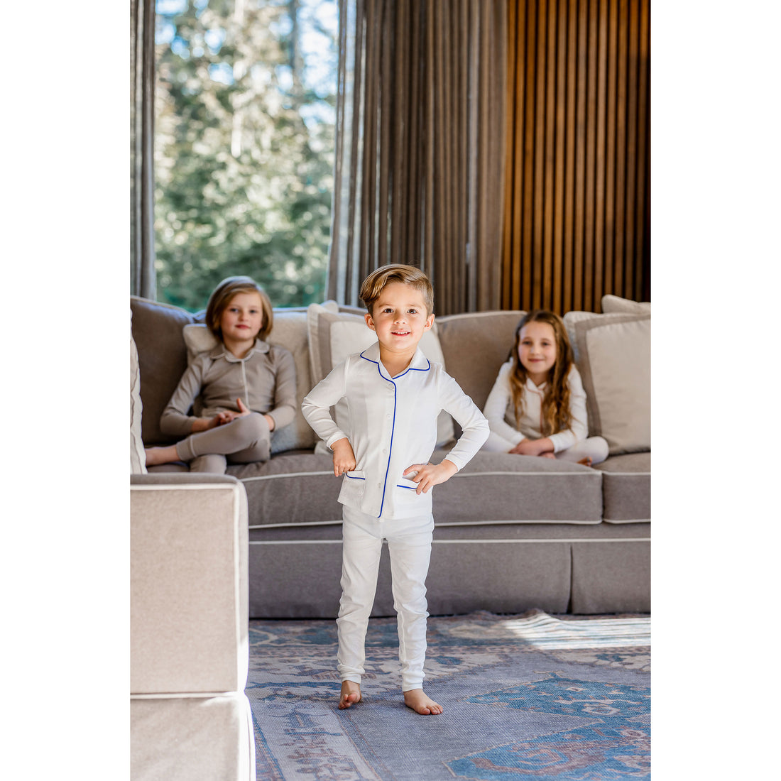 Coco Blanc Ivory/Cobalt Grandpa Pajamas