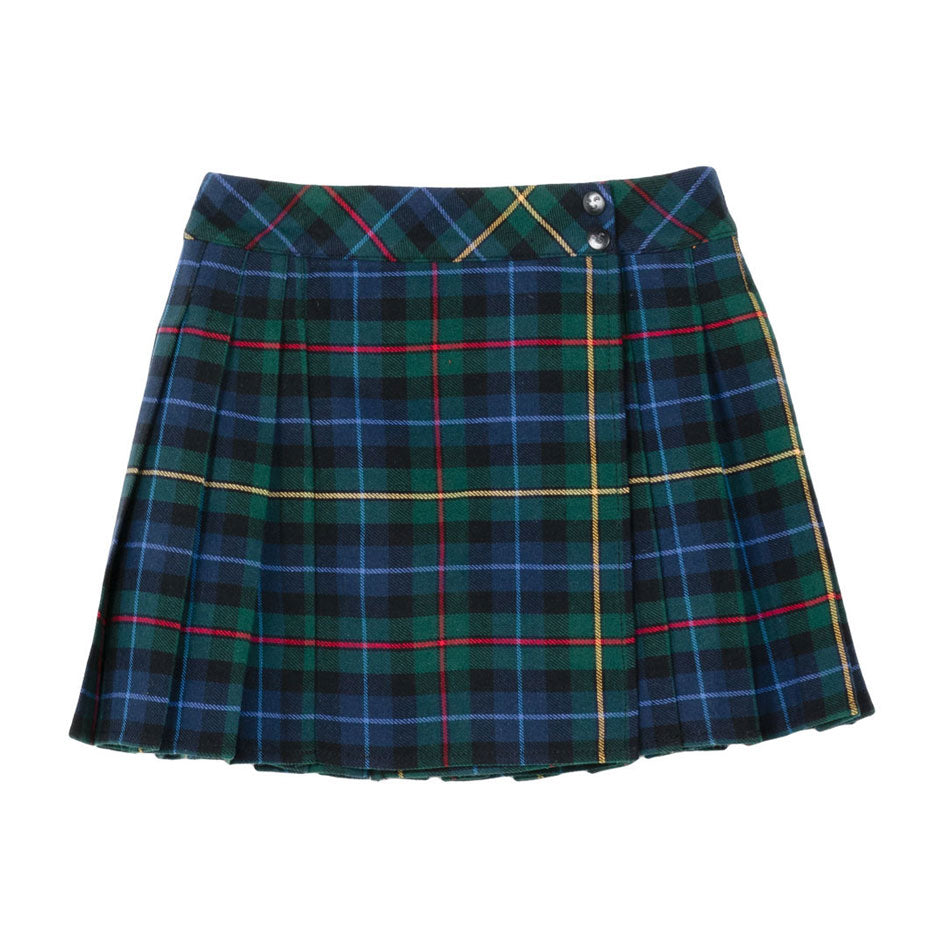 Finger in the Nose  Green Checkers Dundee Pleated Skirt
