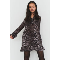 Designers Remix Leo Print Merle V-Neck Dress