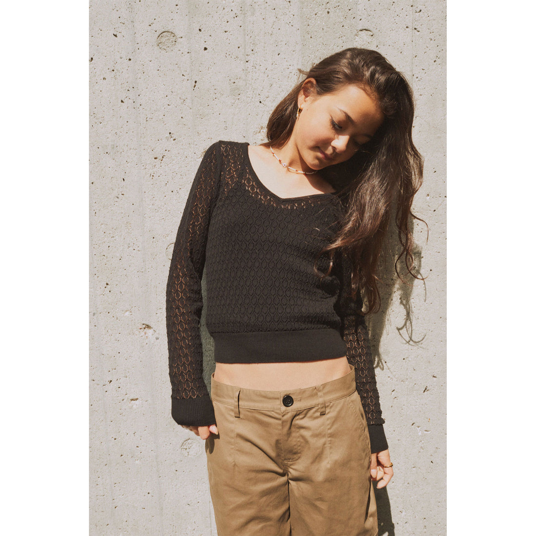 Designers Remix Black Taliana Cropped Sweater