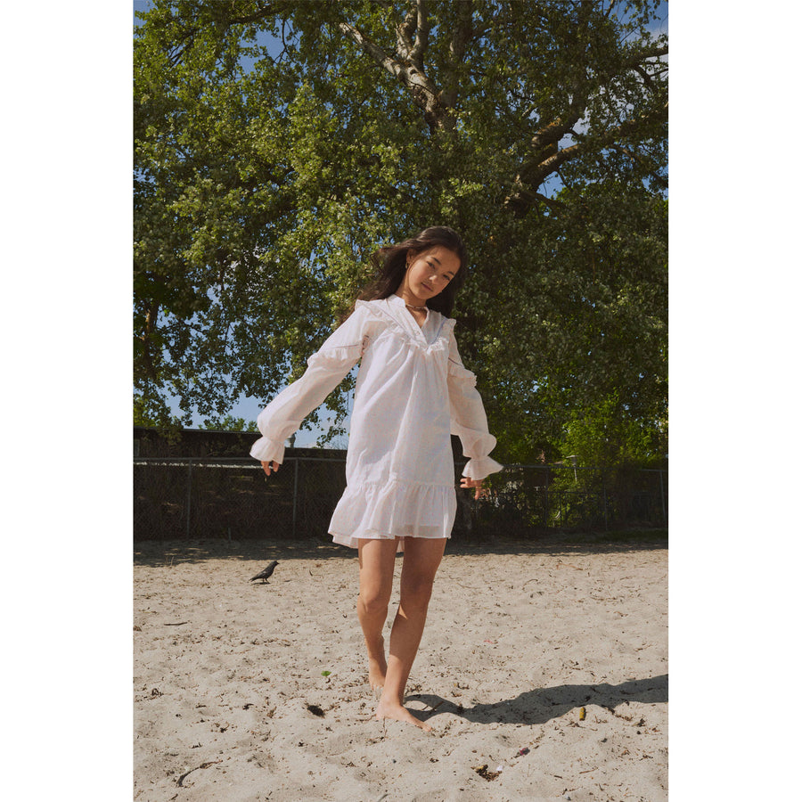 designers remix white dress Designers Remix - Ruffled midi dress