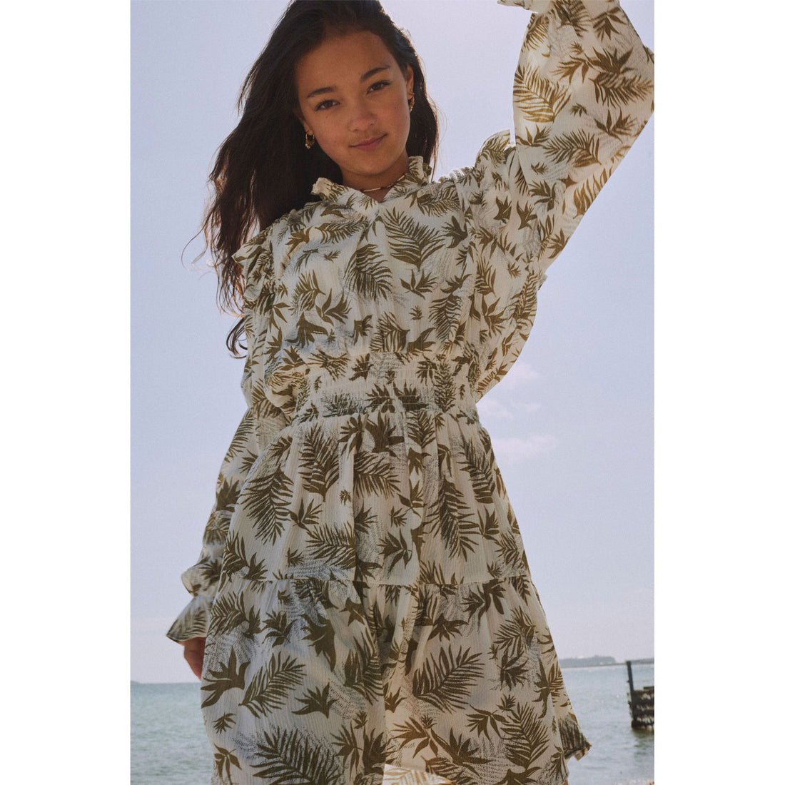 Designers Remix Olive Palm Print Hanna Dress