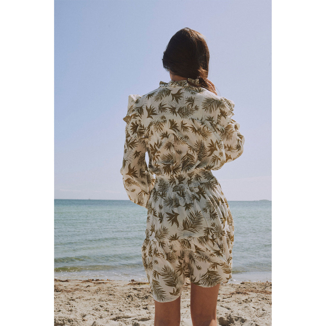 Designers Remix Olive Palm Print Hanna Dress