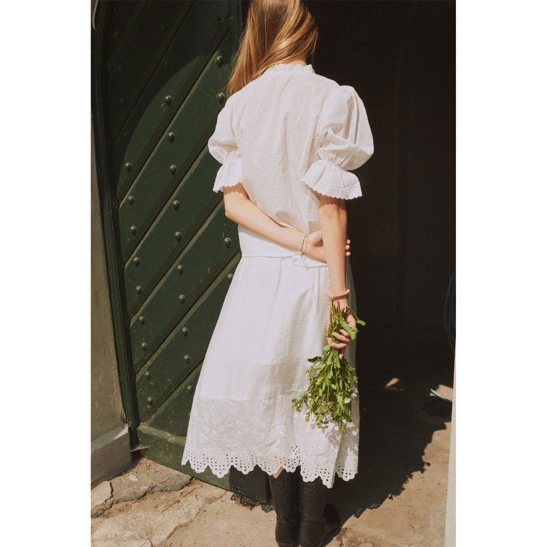 Designers Remix Cream Vera Broderie Skirt
