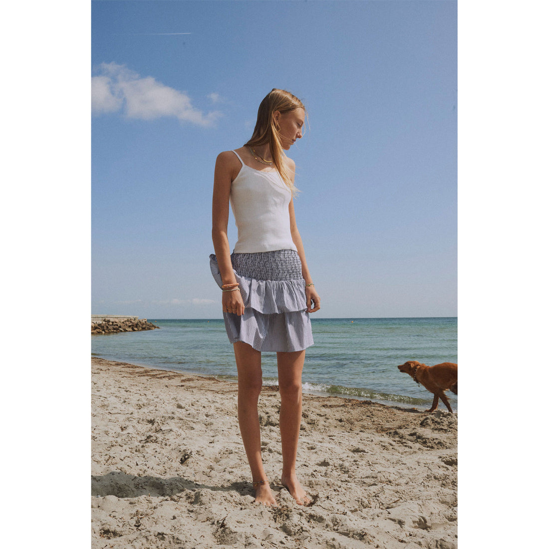 Designers Remix Black/White Stripes Harriet Mini Skirt