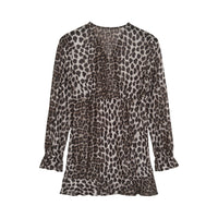 Designers Remix Leo Print Merle V-Neck Dress