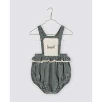 Little Cotton Clothes Blue Velvet Dhalia Romper