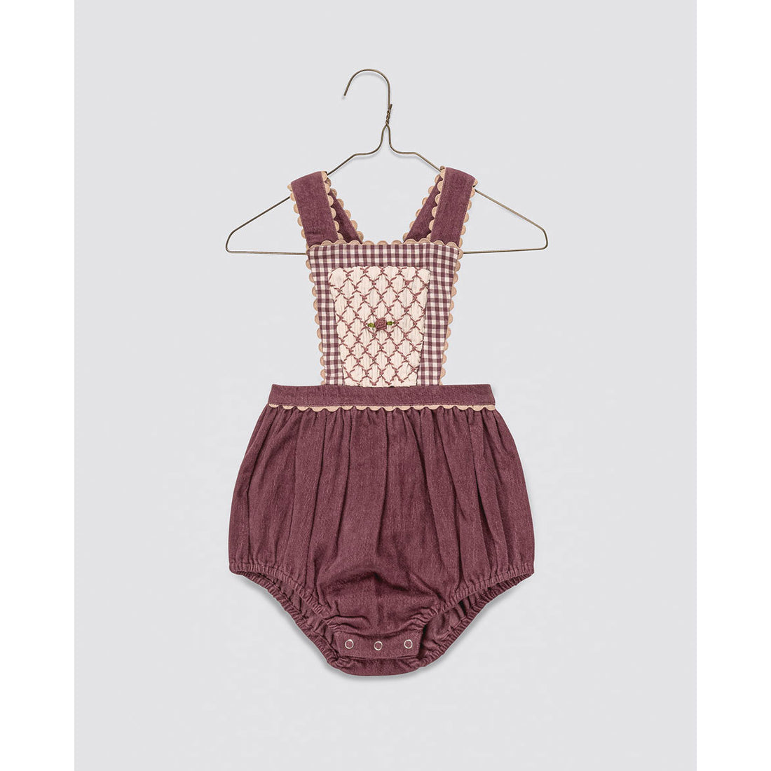 Little Cotton Clothes Sugarplum Velvet Dhalia Romper